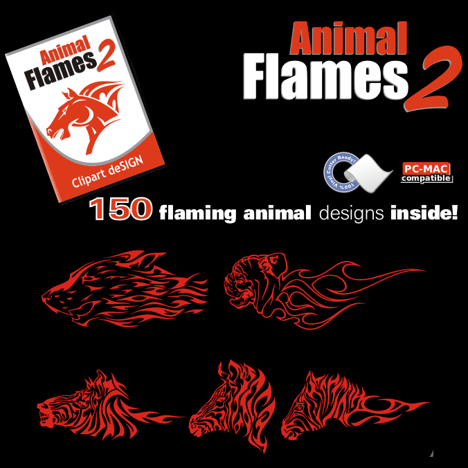 Animal Flames 2 Clip Art