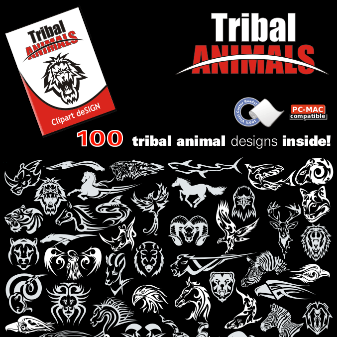 Tribal Animals Clip Art